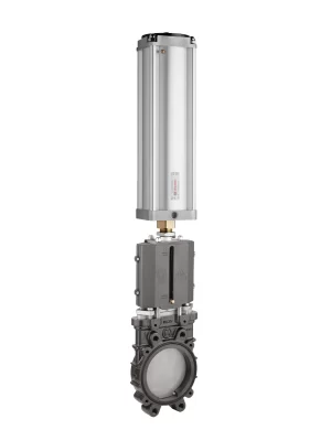 <b>art. 0090/0580-0585 -</b> Cast-iron gate valve with stainless steel knife with discharge with cylinder item 0580-0585 DIN PN10