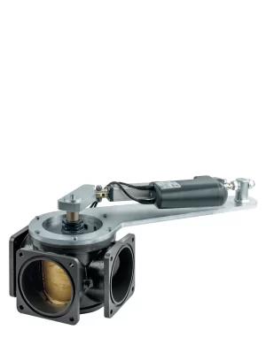 art. 0020/0603 rubinetto a tre vie flangiato con attuatore elettrico three-ways flanged cock with electric actuator