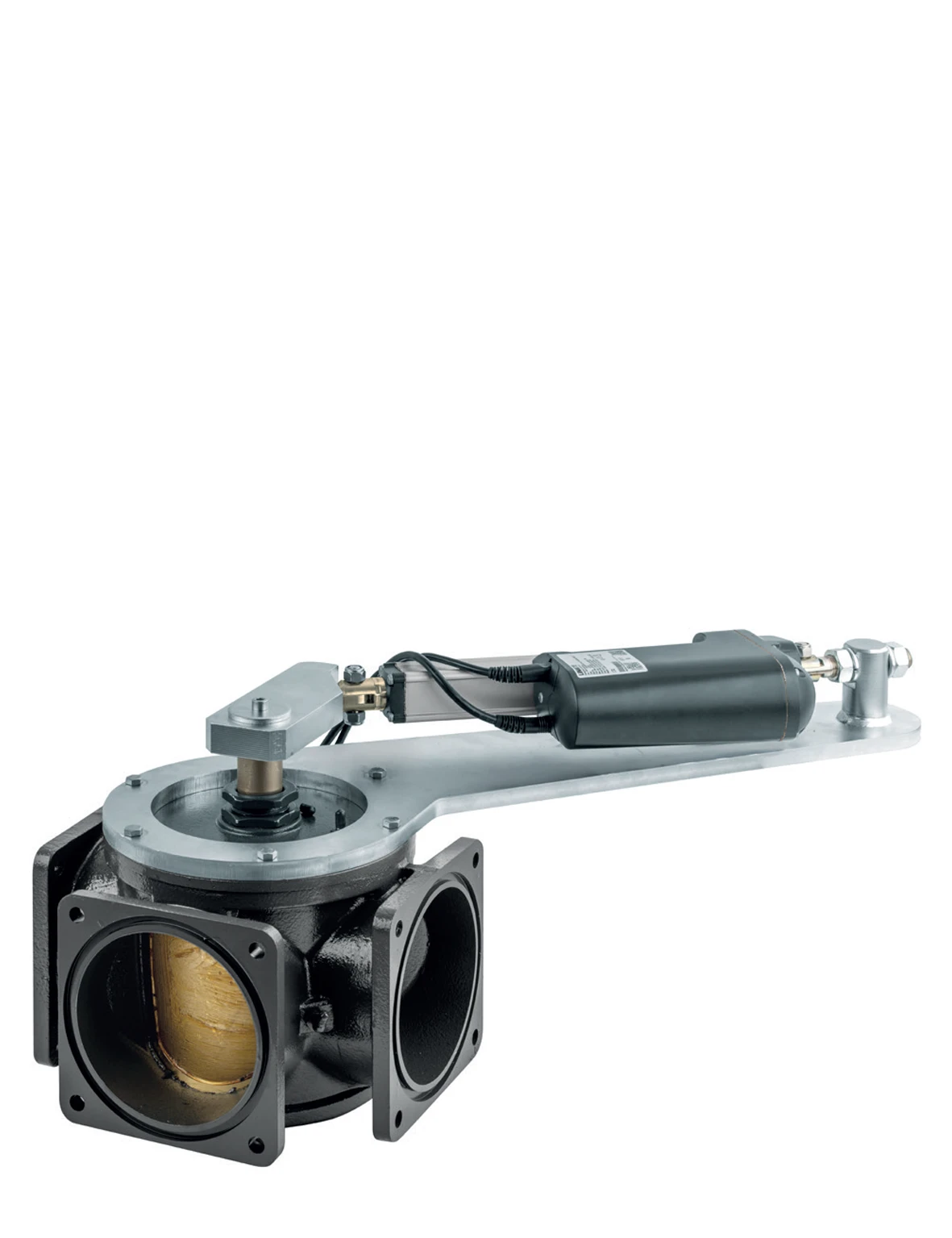 art. 0020/0603 rubinetto a tre vie flangiato con attuatore elettrico three-ways flanged cock with electric actuator