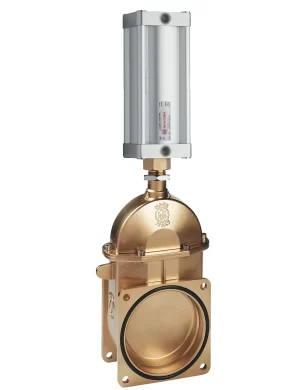 <b>art. 0044/0572 -</b>Big capacity valve with 2 flanges with pneumatic cylinder 0572