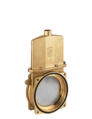 <b>art. 0081-SMO -</b> Knife gate valve with discharge 45° to the right without stem