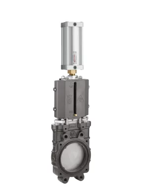 <b>art. 0100/0570-0575 -</b> Cast-iron gate valve with stainless steel knife without discharge with cylinder item 0570-0575 DIN PN10
