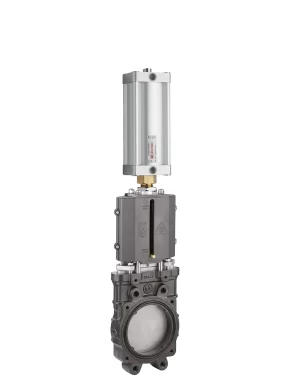 <b>art. 0100/0572-0577 -</b> Cast-iron gate valve with stainless steel knife without discharge with cylinder item 0572-0577 DIN PN10
